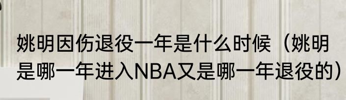 姚明因伤退役一年是什么时候（姚明是哪一年进入NBA又是哪一年退役的）