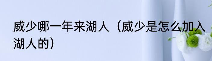 威少哪一年来湖人（威少是怎么加入湖人的）