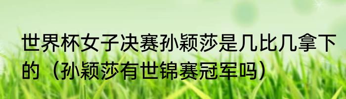 世界杯女子决赛孙颖莎是几比几拿下的（孙颖莎有世锦赛冠军吗）