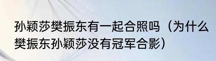孙颖莎樊振东有一起合照吗（为什么樊振东孙颖莎没有冠军合影）