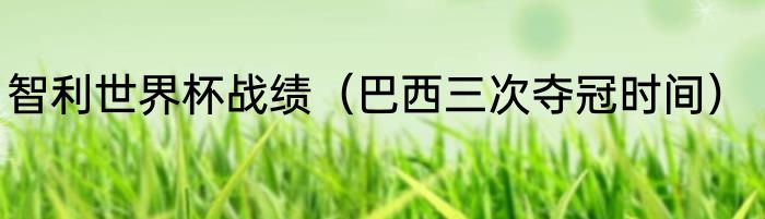 智利世界杯战绩（巴西三次夺冠时间）