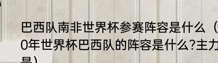 巴西队南非世界杯参赛阵容是什么（10年世界杯巴西队的阵容是什么?主力是）
