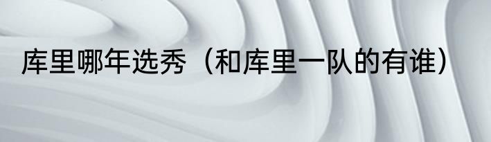 库里哪年选秀（和库里一队的有谁）