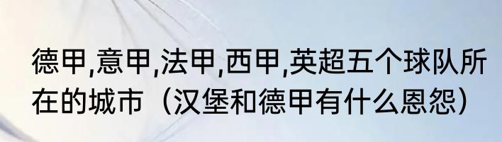 德甲,意甲,法甲,西甲,英超五个球队所在的城市（汉堡和德甲有什么恩怨）