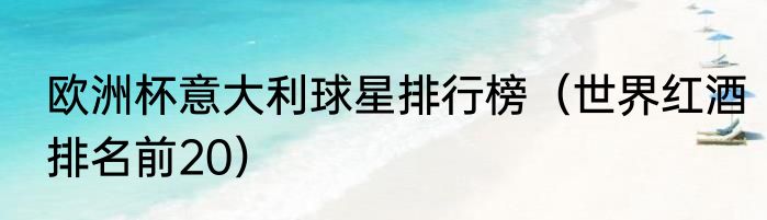 欧洲杯意大利球星排行榜（世界红酒排名前20）