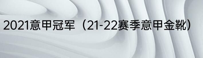 2021意甲冠军（21-22赛季意甲金靴）