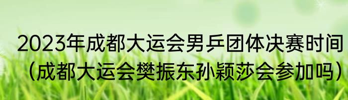 2023年成都大运会男乒团体决赛时间（成都大运会樊振东孙颖莎会参加吗）