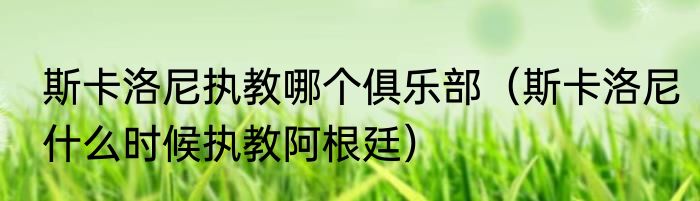 斯卡洛尼执教哪个俱乐部（斯卡洛尼什么时候执教阿根廷）