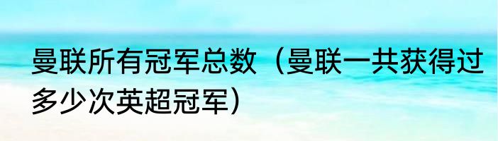 曼联所有冠军总数（曼联一共获得过多少次英超冠军）