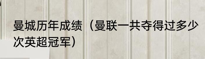 曼城历年成绩（曼联一共夺得过多少次英超冠军）