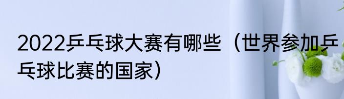 2022乒乓球大赛有哪些（世界参加乒乓球比赛的国家）