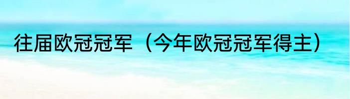 往届欧冠冠军（今年欧冠冠军得主）