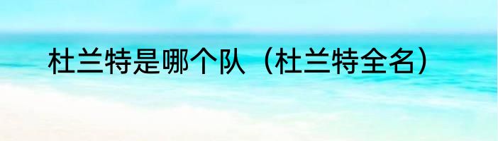 杜兰特是哪个队（杜兰特全名）