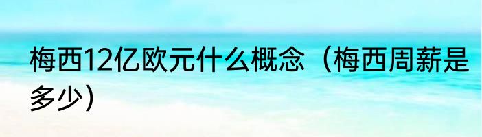 梅西12亿欧元什么概念（梅西周薪是多少）