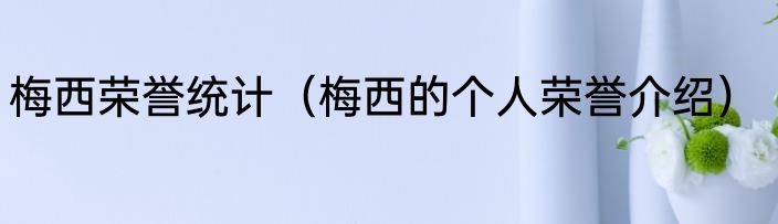 梅西荣誉统计（梅西的个人荣誉介绍）