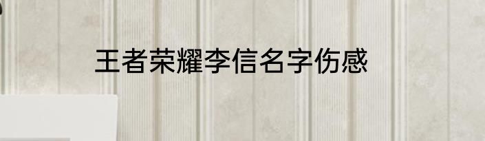 王者荣耀李信名字伤感