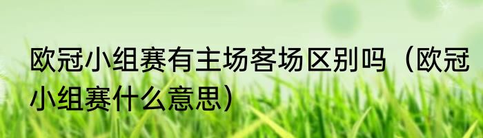 欧冠小组赛有主场客场区别吗（欧冠小组赛什么意思）