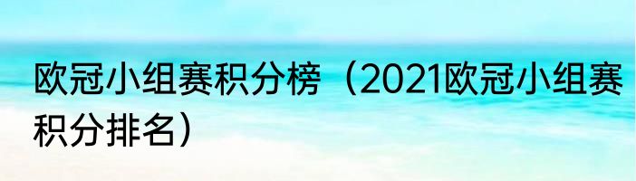欧冠小组赛积分榜（2021欧冠小组赛积分排名）