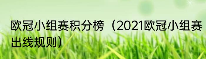 欧冠小组赛积分榜（2021欧冠小组赛出线规则）