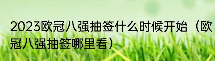 2023欧冠八强抽签什么时候开始（欧冠八强抽签哪里看）