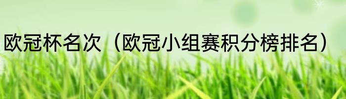 欧冠杯名次（欧冠小组赛积分榜排名）