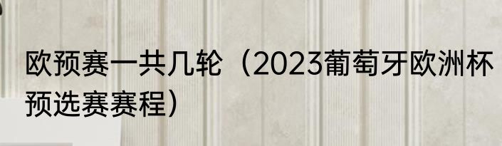 欧预赛一共几轮（2023葡萄牙欧洲杯预选赛赛程）