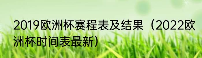 2019欧洲杯赛程表及结果（2022欧洲杯时间表最新）
