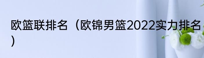欧篮联排名（欧锦男篮2022实力排名）