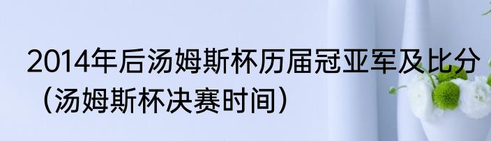 2014年后汤姆斯杯历届冠亚军及比分（汤姆斯杯决赛时间）
