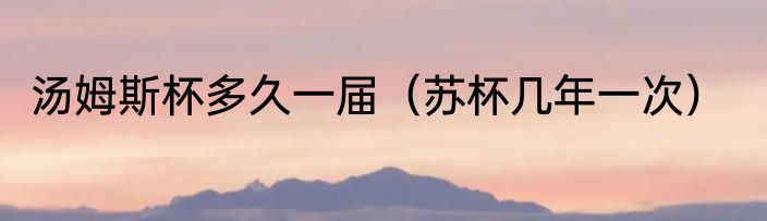 汤姆斯杯多久一届（苏杯几年一次）
