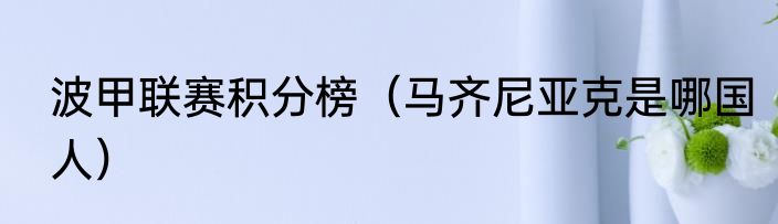 波甲联赛积分榜（马齐尼亚克是哪国人）
