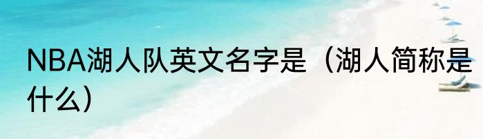 NBA湖人队英文名字是（湖人简称是什么）