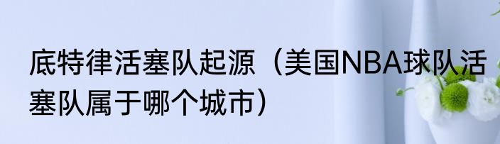底特律活塞队起源（美国NBA球队活塞队属于哪个城市）
