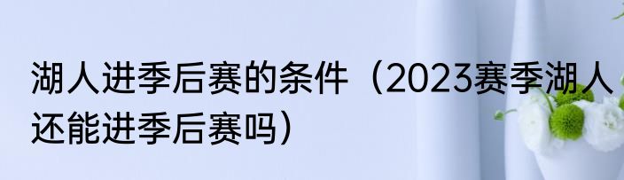 湖人进季后赛的条件（2023赛季湖人还能进季后赛吗）