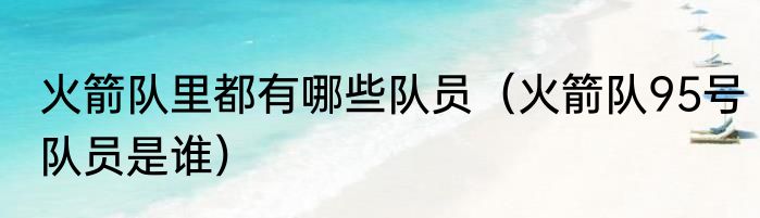 火箭队里都有哪些队员（火箭队95号队员是谁）