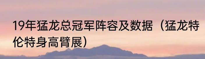 19年猛龙总冠军阵容及数据（猛龙特伦特身高臂展）