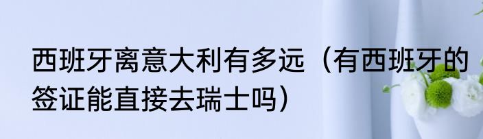 西班牙离意大利有多远（有西班牙的签证能直接去瑞士吗）