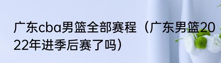 广东cba男篮全部赛程（广东男篮2022年进季后赛了吗）