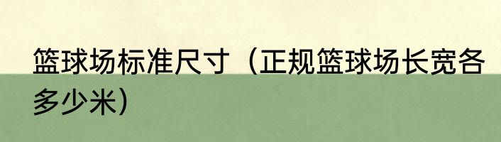 篮球场标准尺寸（正规篮球场长宽各多少米）