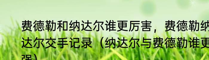 费德勒和纳达尔谁更厉害，费德勒纳达尔交手记录（纳达尔与费德勒谁更强）