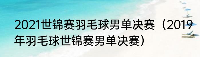 2021世锦赛羽毛球男单决赛（2019年羽毛球世锦赛男单决赛）