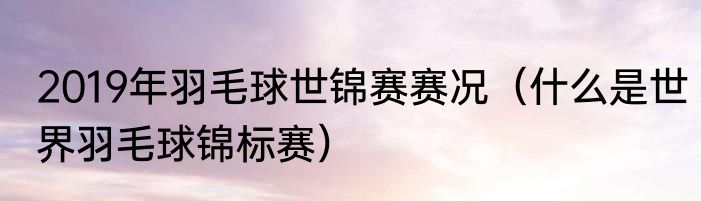 2019年羽毛球世锦赛赛况（什么是世界羽毛球锦标赛）