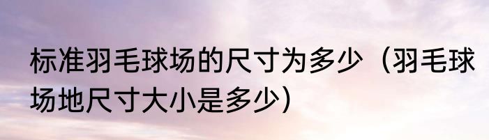 标准羽毛球场的尺寸为多少（羽毛球场地尺寸大小是多少）
