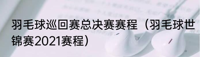 羽毛球巡回赛总决赛赛程（羽毛球世锦赛2021赛程）
