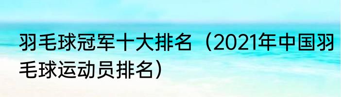 羽毛球冠军十大排名（2021年中国羽毛球运动员排名）