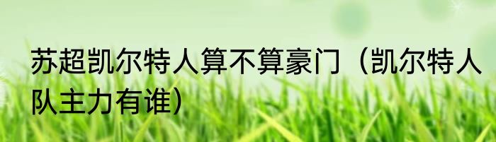 苏超凯尔特人算不算豪门（凯尔特人队主力有谁）