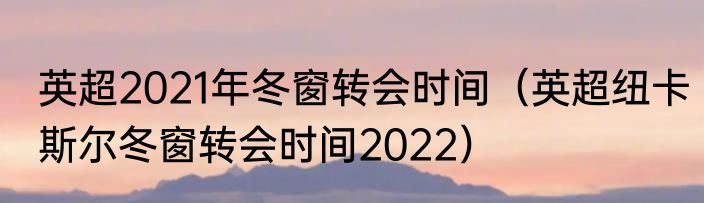英超2021年冬窗转会时间（英超纽卡斯尔冬窗转会时间2022）