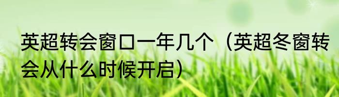 英超转会窗口一年几个（英超冬窗转会从什么时候开启）