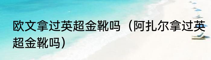 欧文拿过英超金靴吗（阿扎尔拿过英超金靴吗）