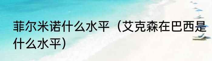 菲尔米诺什么水平（艾克森在巴西是什么水平）